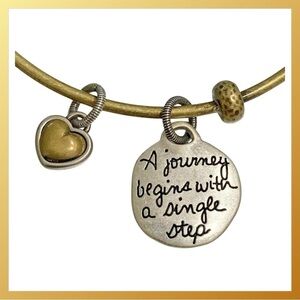 Brighton "A Journey Begins With a Single Step" Charm Bangle Bracelet 0976